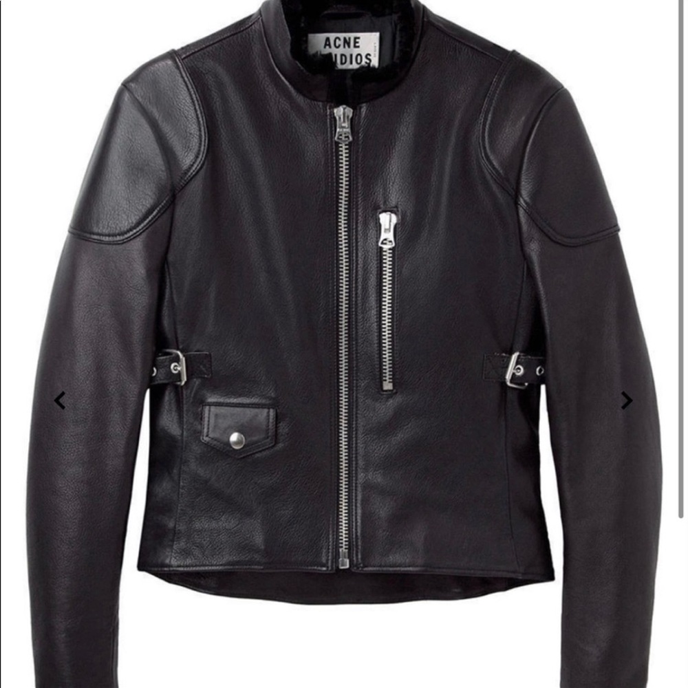 ACNE Studios Mabel Black Leather Biker Jacket. Size DE 36 or US 4 - Picture 7 of 7